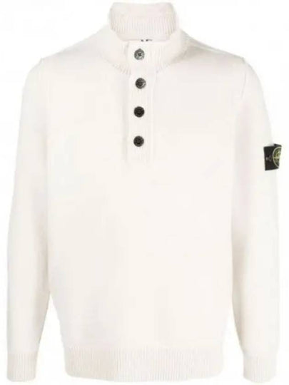 Wappen Patch Button Knit Top Ivory - STONE ISLAND - BALAAN 2