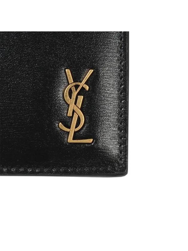 Tiny Monogram Shiny Leather Card Case Black - SAINT LAURENT - BALAAN 5