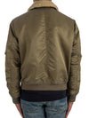 Men's Nylon Twill Shearling Collar Flight Bomber Jacket Khaki - TOM FORD - BALAAN 3