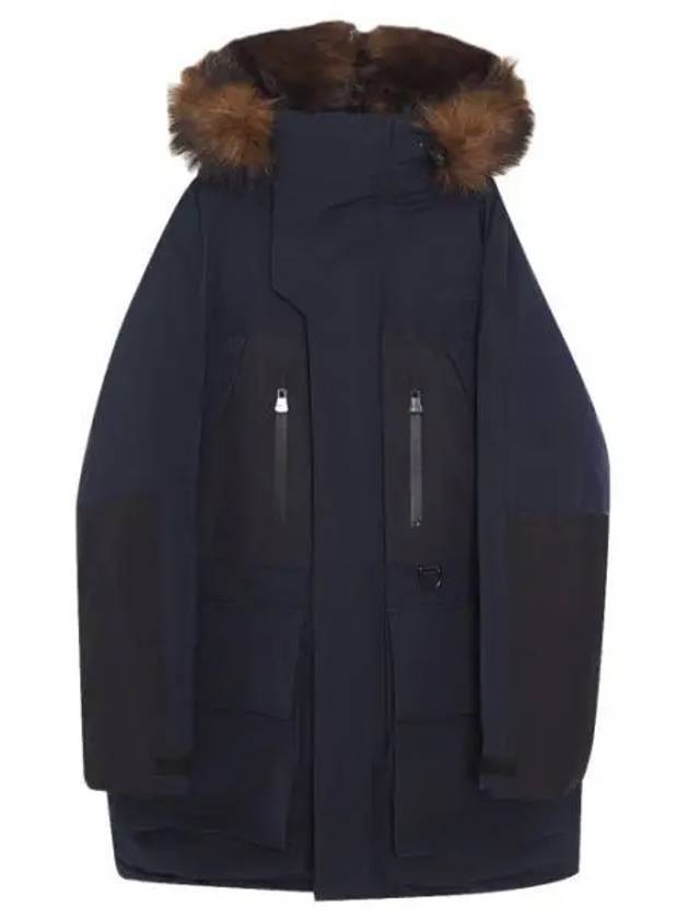 Faux fur trim oversized parka - BURBERRY - BALAAN 1