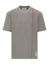 RWB Stripe Cotton Short Sleeve T-shirt Grey - THOM BROWNE - BALAAN 2