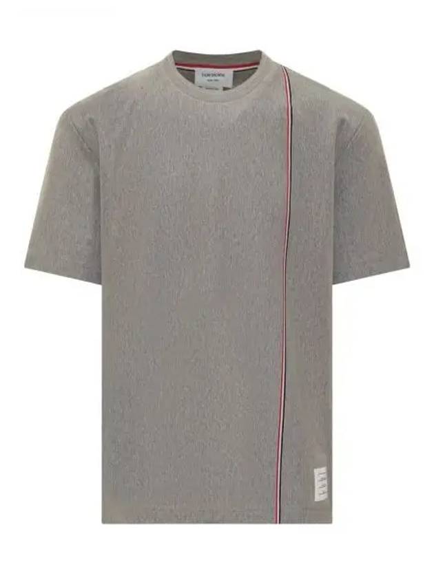 RWB Stripe Cotton Short Sleeve T-shirt Grey - THOM BROWNE - BALAAN 2