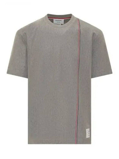 RWB Stripe Cotton Short Sleeve T-shirt Grey - THOM BROWNE - BALAAN 2