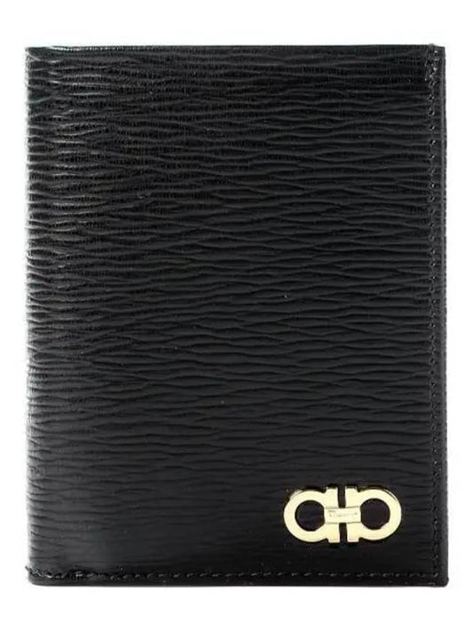 Revival Gancini Compact Half Wallet Black - SALVATORE FERRAGAMO - BALAAN 2