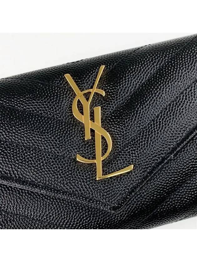 Monogram Envelope Small Half Wallet Black Gold - SAINT LAURENT - BALAAN 9