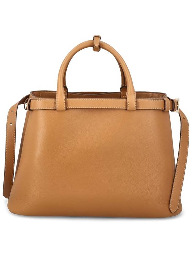 Buckle Medium Leather Handbag Caramel - PRADA - BALAAN 3