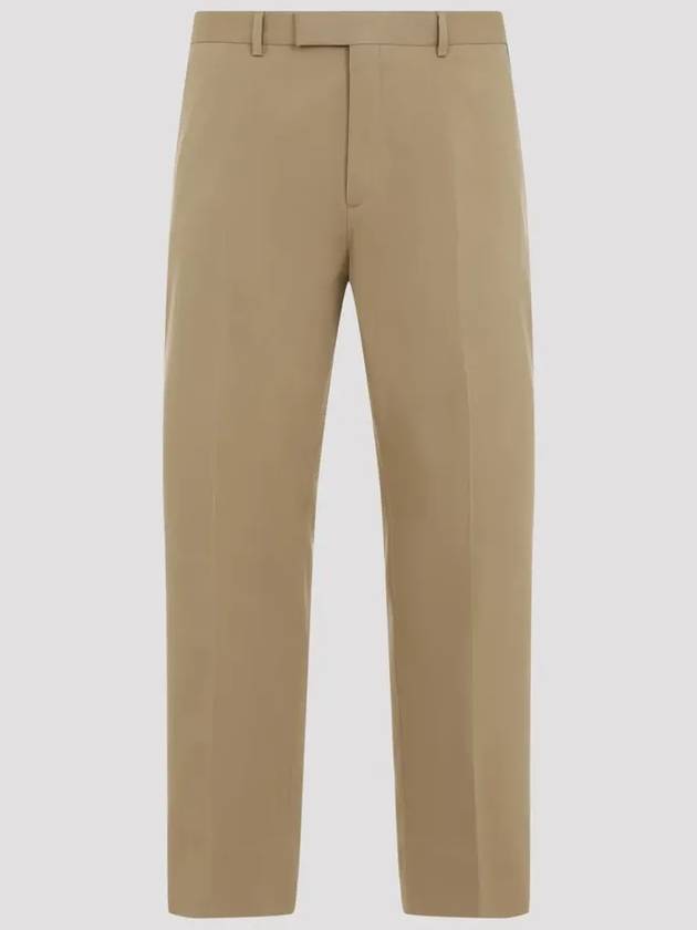 Gabardine Cotton Straight Pants Beige - GUCCI - BALAAN 2