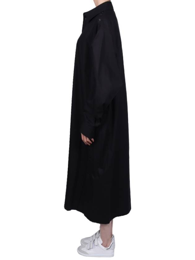 Playful Button Shirt Midi Dress Black - LEMAIRE - BALAAN.