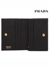 Small Saffiano Leather Half Wallet Black - PRADA - BALAAN 5