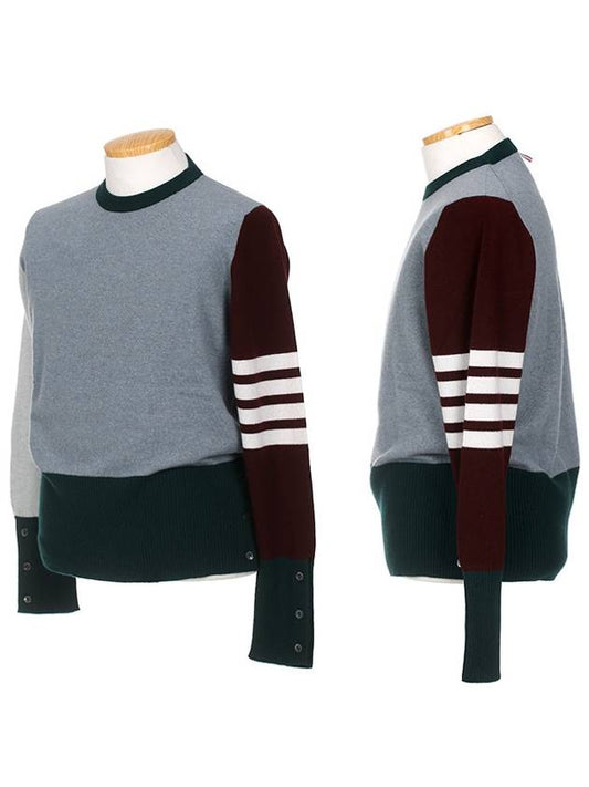 Fun Mix 4 Bar Cashmere Knit Top Blue - THOM BROWNE - BALAAN 2