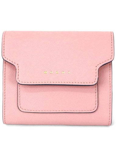 Saffiano Square Half Wallet Pink - MARNI - BALAAN 1