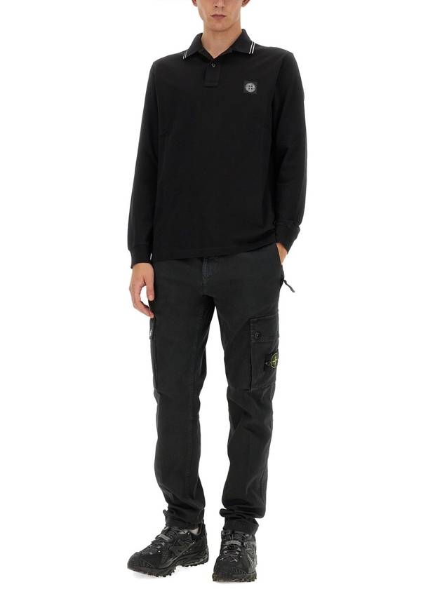 Compass Badge Cargo Straight Pants Black - STONE ISLAND - BALAAN 3