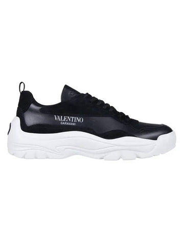 Gumboy Banshee Leather Low Top Sneakers Black - VALENTINO - BALAAN 1