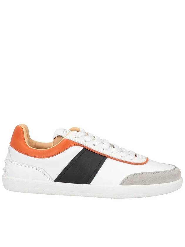 Logo Panel Tab Leather Low-Top Sneakers White - TOD'S - BALAAN 2