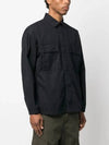 Old Treatment Garment Dyed Overshirt Jacket Navy - STONE ISLAND - BALAAN 4