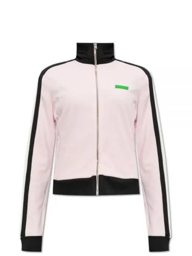 Sporty Logo Patch Jersey Track Zip-Up Jacket Pink - GANNI - BALAAN 2