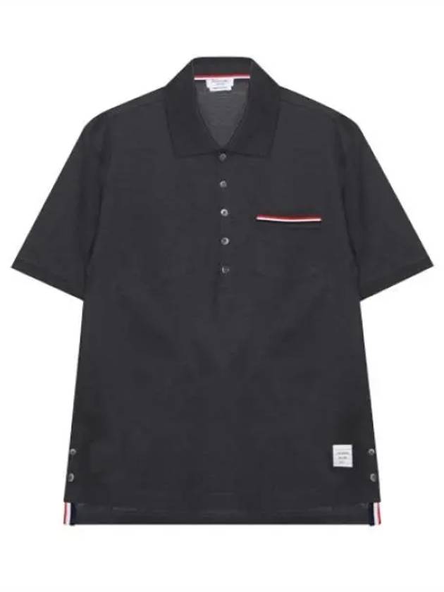 RWB pocket trim short sleeve collar - THOM BROWNE - BALAAN 1