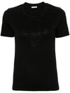 Crystal Logo Short Sleeve T Shirt Black - MONCLER - BALAAN 1