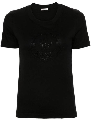 Crystal Logo Short Sleeve T-Shirt Black - MONCLER - BALAAN 1