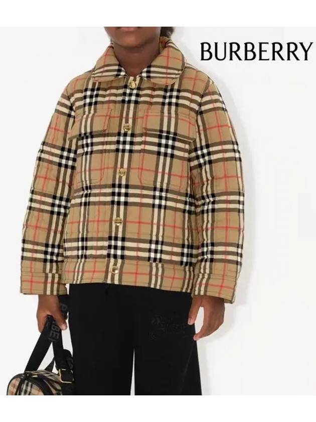 Kids Vintage Check Quilted Jacket Beige - BURBERRY - BALAAN 6