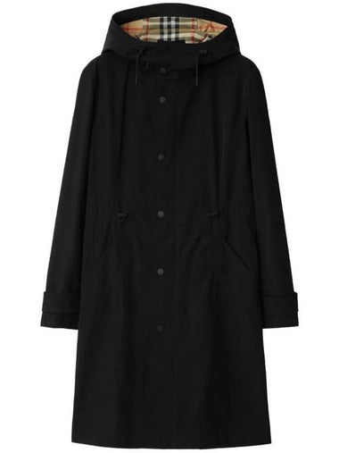 Button Up Recycled Nylon Parka Black - BURBERRY - BALAAN 1