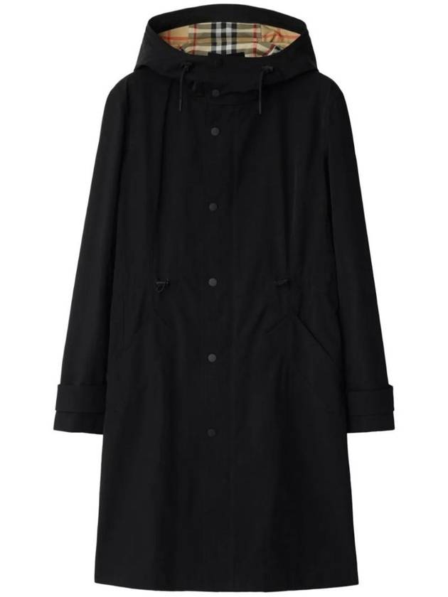 Button Up Recycled Nylon Parka Black - BURBERRY - BALAAN 1