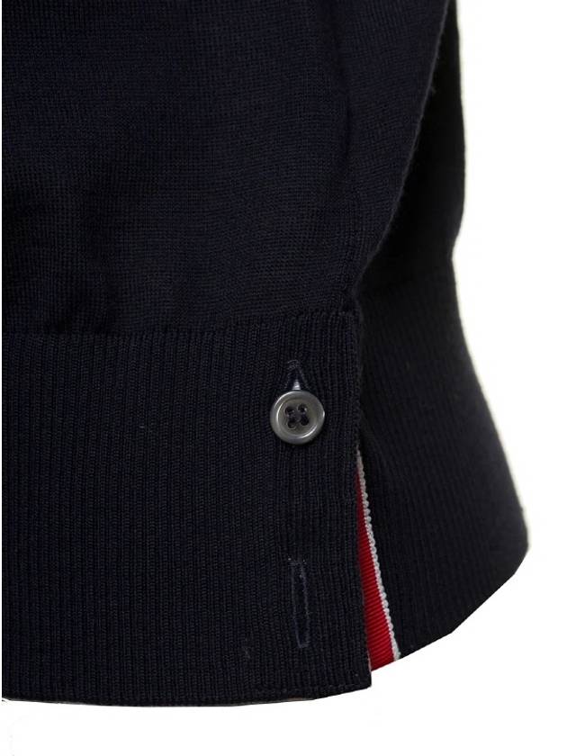 Fine Merino 4 Bar Relaxed Short Sleeve Turtleneck Navy - THOM BROWNE - BALAAN 4