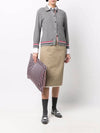 High Twist Cotton Stripe Polo Cardigan Grey - THOM BROWNE - BALAAN 3