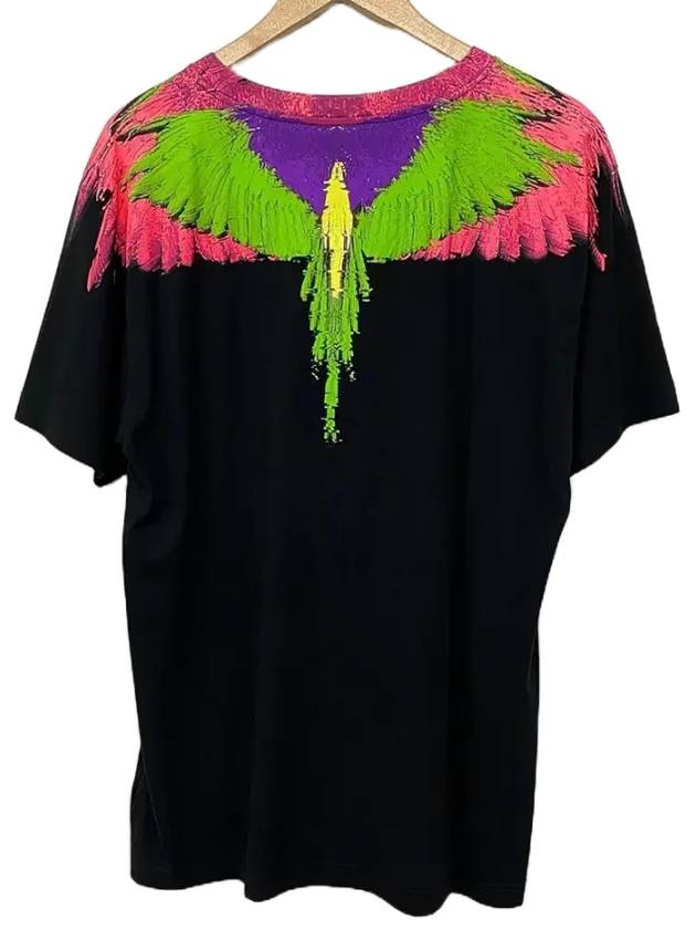 Camo Wings Cotton Short Sleeve T-Shirt Black - MARCELO BURLON - BALAAN 4