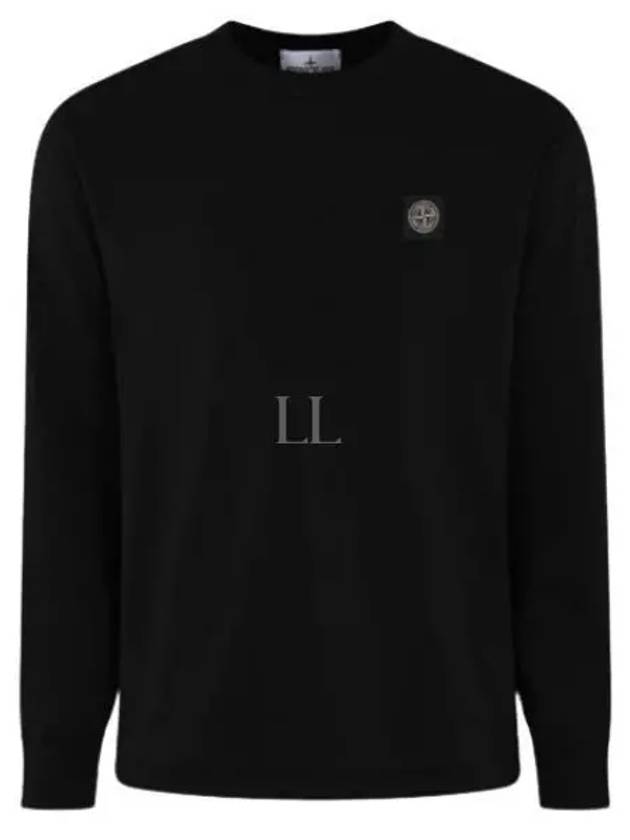 Logo Patch Cotton Jersey Long Sleeve T-Shirt Navy - STONE ISLAND - BALAAN 2