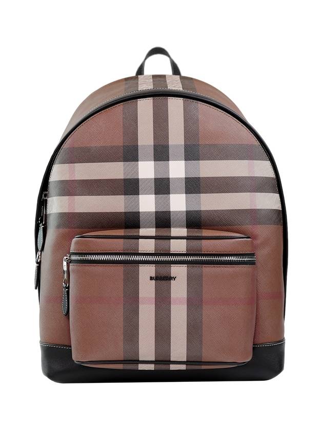 JETT check leather backpack dark brown - BURBERRY - BALAAN 2