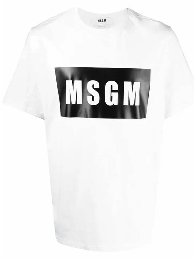 Box Logo Short Sleeve T-Shirt White - MSGM - BALAAN 3