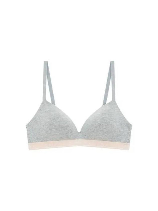 UNDERWEAR Women's Logo Band Stretch Cotton Triangle Bra Melange Gray 271614 - EMPORIO ARMANI - BALAAN 1