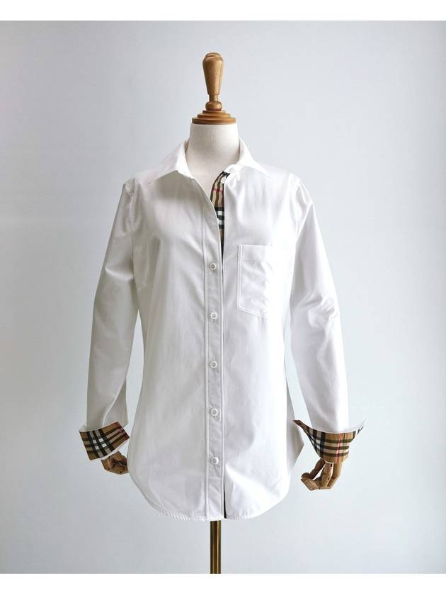 Check Long Sleeve Shirt White - BURBERRY - BALAAN 2