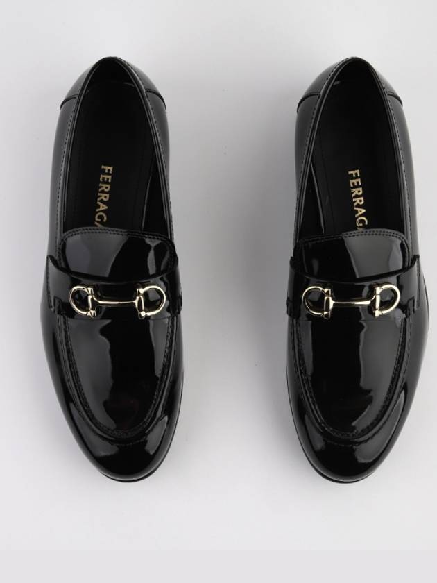 Gancini Ornament Calfskin Loafers Black - SALVATORE FERRAGAMO - BALAAN 6