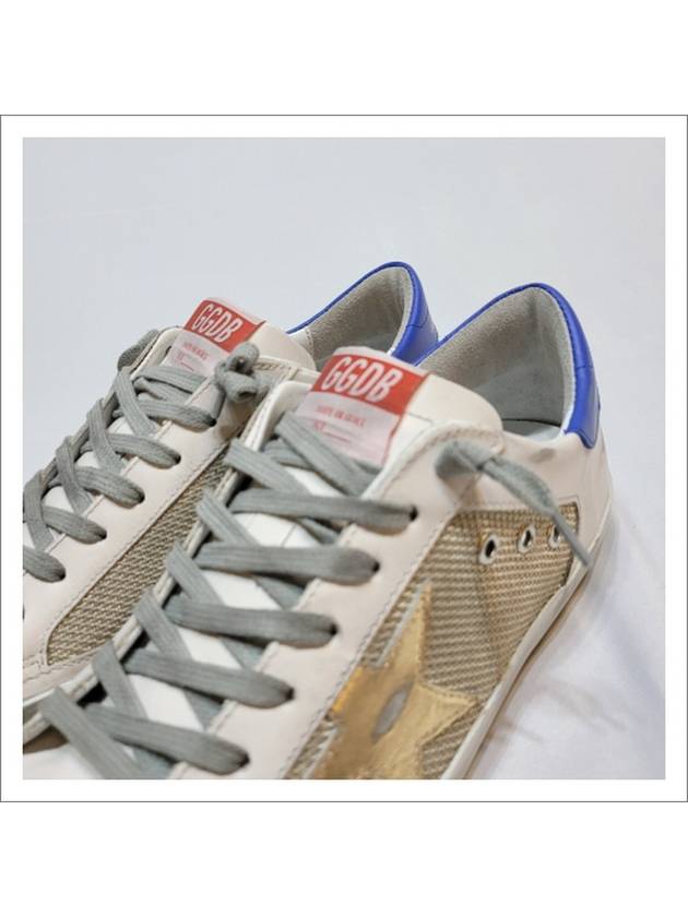 Men's Gold Superstar Blue Tab Low Top Sneakers White Beige - GOLDEN GOOSE - BALAAN 3