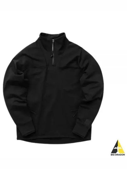 Metropolis Series Stretch Fleece Reverse Sweatshirt Black - CP COMPANY - BALAAN 2