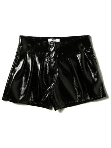 Kids Fake Leather Shorts MS027808 110 - MSGM - BALAAN 1