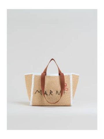 Medium Raffia Shopping Bag SHMP0122L0P6769ZO761 B0031103171 - MARNI - BALAAN 1