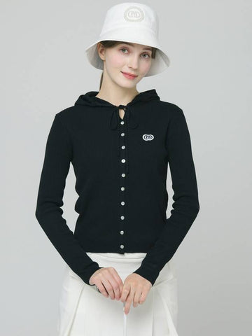 Doyou Know MC Women s Hooded Span Rib Tissue Black Cardigan DO6242KT13 - DOYOUKNOWMC GOLF WEAR - BALAAN 1