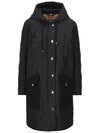 Women's Diamond Quilted Hoodie Single Coat Black - BURBERRY - BALAAN 2