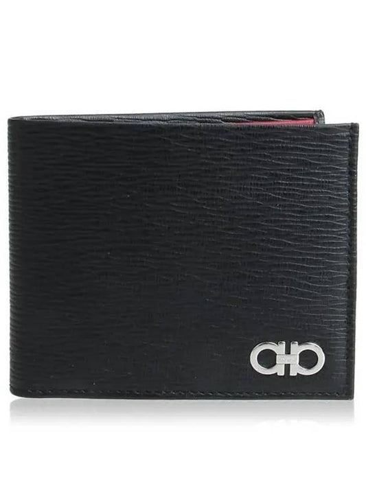 Gancini Half Wallet Black - SALVATORE FERRAGAMO - BALAAN 2