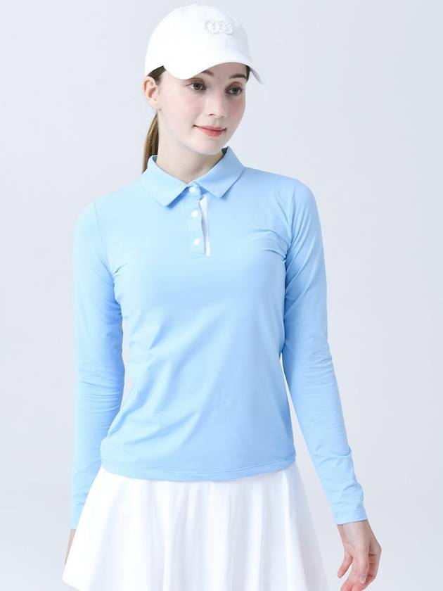 Cool Functional Cool Material Shirt Collar Sky Blue T-Shirt DO3242TS001 - DOYOUKNOWMC GOLF WEAR - BALAAN 1