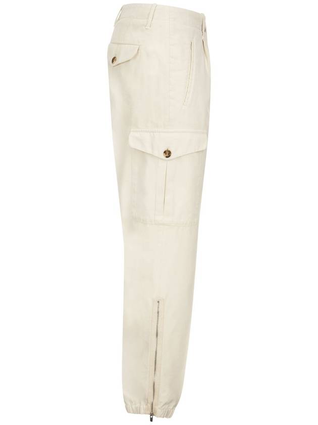 Men's Drill Cargo Straight Pants Ivory - BRUNELLO CUCINELLI - BALAAN 4