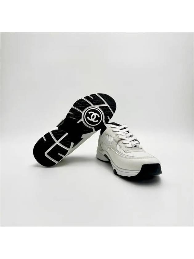 CC Logo Suede Tennis Low Top Sneakers Black - CHANEL - BALAAN 5