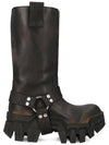 Bulldozer Harness Leather Middle Boots Black - BALENCIAGA - BALAAN 1