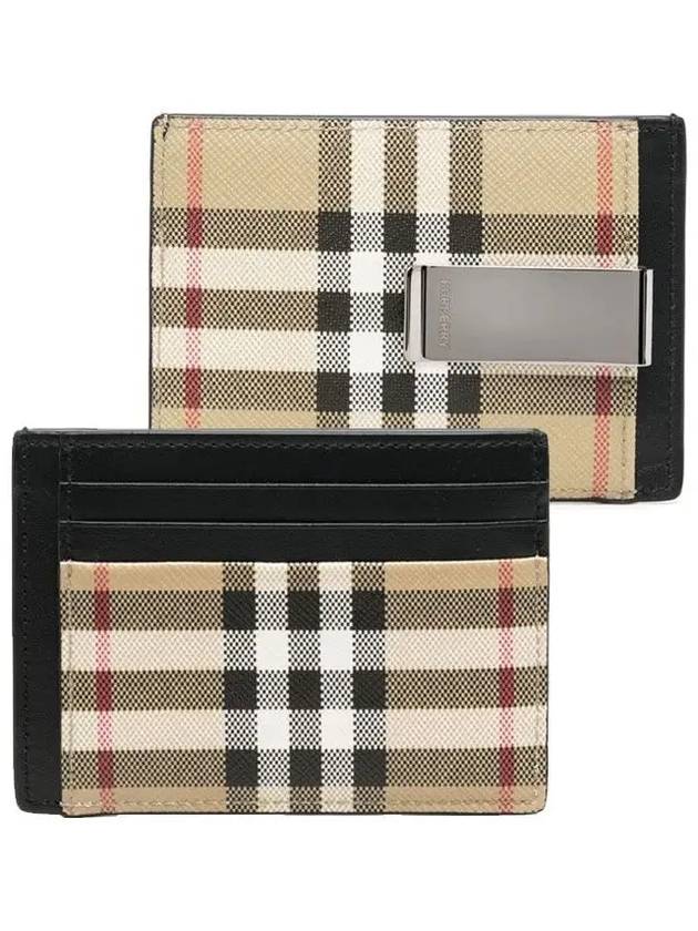 Vintage Check Money Clip Card Wallet Archive Beige - BURBERRY - BALAAN 3