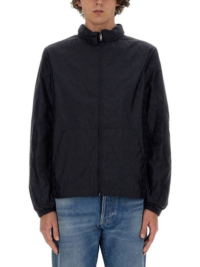 V Logo Nylon Windbreaker Navy - VALENTINO - BALAAN 2