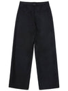 Meryl pin tuck belt loop point straight wide pants black MERYL13BK - RAMUSTUDIO - BALAAN 3