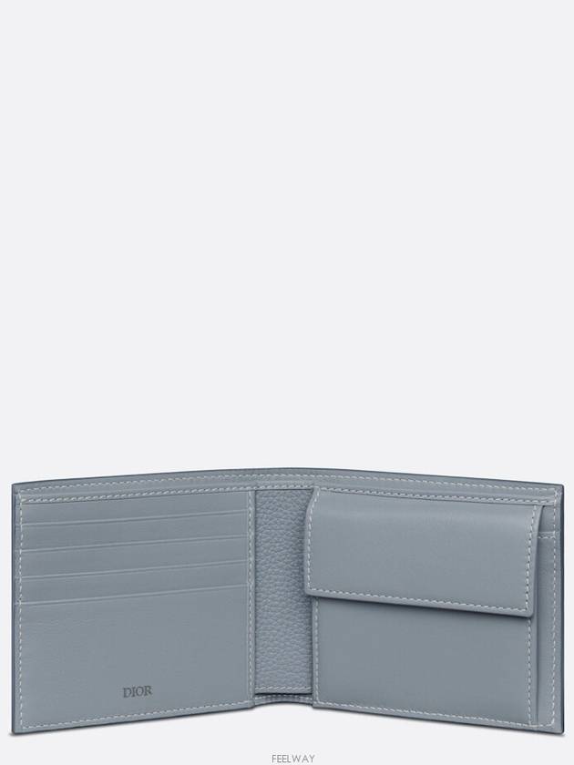 Compact Wallet Dior Gray Grained Calfskin CD Ic - DIOR - BALAAN 3